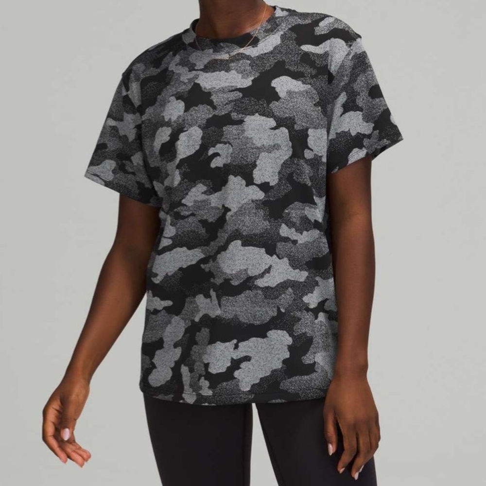 Lululemon All Yours Short Sleeve Training Tee
Heritage Speckle Camo Black Grey 6